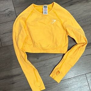 Gymshark long Sleeve Yellow Workout Top